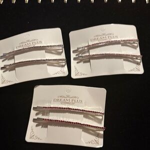 Red and Silver Hair Clips